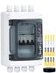 DIHOOL DC Circuit Breaker Box Cover with UV-Proof, 20 Amp Electrical Power Distribution Box 2 in 2 Out, PV Solar Disconnect Switch