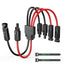 Bateria Power Solar Connectors for 2 Solar Panels, IP68 Waterproof Solar Panel Connectors Splitter, 4 to 2 Y Branch Parallel Adapter for Solar Cable Extension