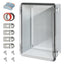 HoHaing Junction Box,IP67 Waterproof Electrical Box Hinged Clear Cover,Electrical Enclosure with Stainless Steel Latch,Terminal Box with Mounting Plate,Wire Connectors,Electrical Tapes,13.8"x9.8"x5.9"