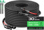 Bateria Power 10AWG 30FT Solar Panel Extension Cable, Flame Retardant Protective Sleeving Twin Wire 10 Gauge Solar Cable with IP68 Female & Male Waterproof Connectors, Dust Caps for Home, RV