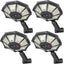 OKPRO Solar Lights Outdoor, 168LED 6500K Flood Light Dusk to Dawn, 8 Sides Solar Outdoor Lights with Motion Sensor, IP66 Waterproof Solar Street Lights Outdoor for Yard, Pools(4 Pack)