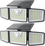 daphino 2500LM Solar Lights Outdoor with Motion Sensor,3 Head 270° Wide Angle Street Area Lights, IP65 Waterproof Security Lighting with 3 Modes(Non-Remote,2 Pcs)