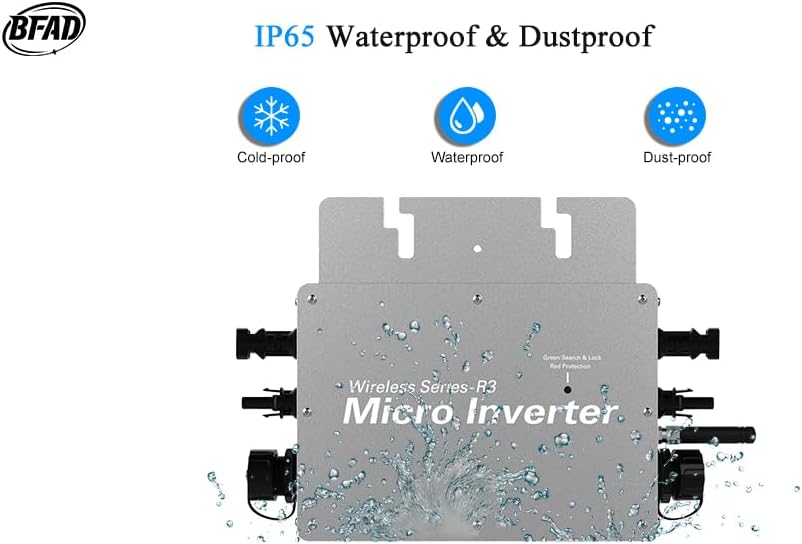 700 W microinverter Solar with 3 m Data Cable,Grid tie Inverter,Micro inverters for Solar Panels Ideal for Small Home Solar Power System