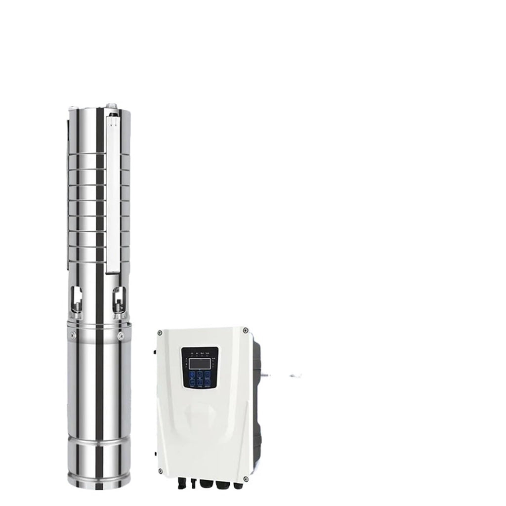 Solar Water Pump Max Head 56M Hybrid AC/DC Submersible Centrifugal Pump Brushless 4" 2HP For Garden Agriculture Irrigation