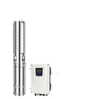 Solar Water Pump Max Head 56M Hybrid AC/DC Submersible Centrifugal Pump Brushless 4" 2HP For Garden Agriculture Irrigation