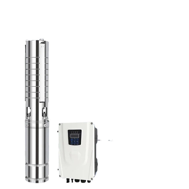 Solar Water Pump Max Head 56M Hybrid AC/DC Submersible Centrifugal Pump Brushless 4" 2HP For Garden Agriculture Irrigation Hover Image