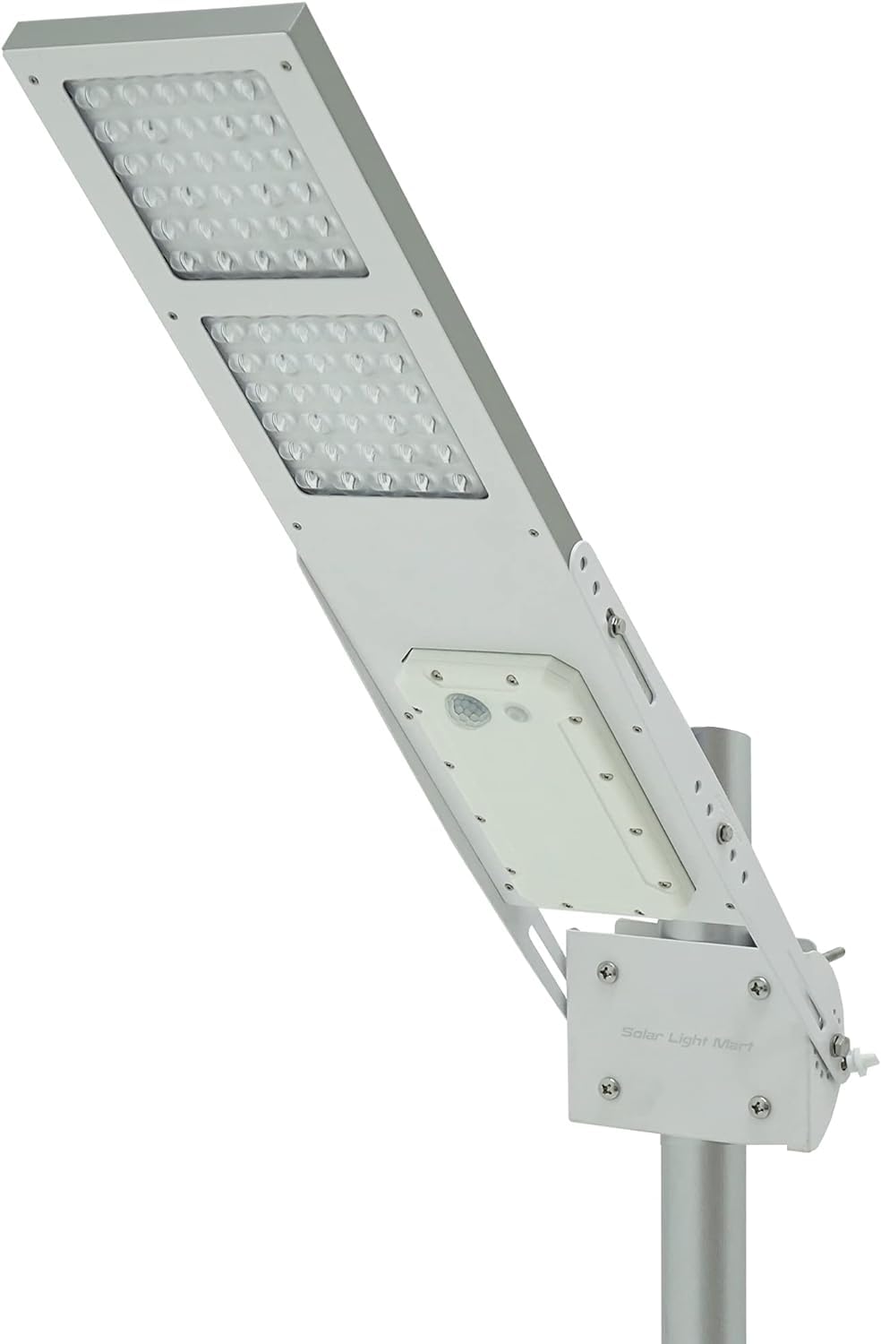Alpha 1080X Solar Street Light Motion Sensor 3-Mode Street Lamp Dusk to Dawn Dimmable Waterproof Max Pole Diameter 3", Cool White LED