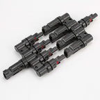 BAYM Solar Panel T Branch 4 to 1 4M/F + 4F/M Cable Connector Solar Wire Connector T-type T4 Coupler Combiner(1 Pair)