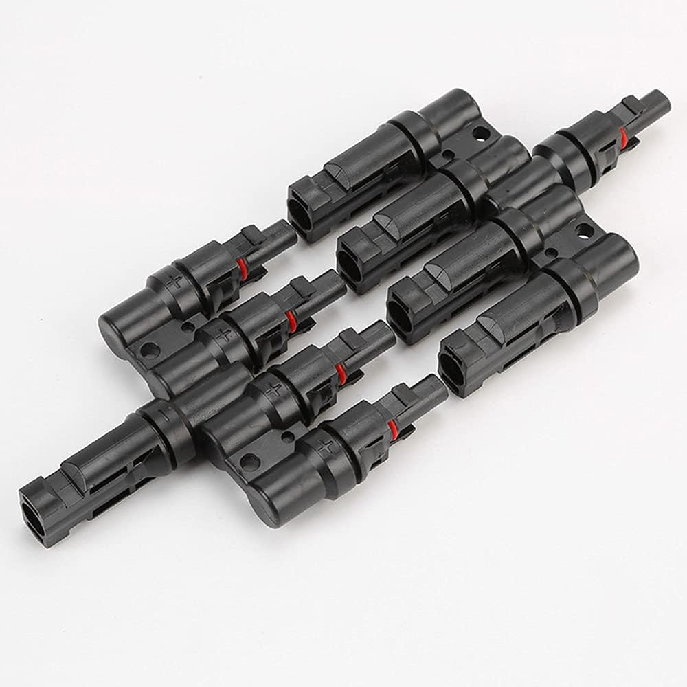 BAYM Solar Panel T Branch 4 to 1 4M/F + 4F/M Cable Connector Solar Wire Connector T-type T4 Coupler Combiner(1 Pair)
