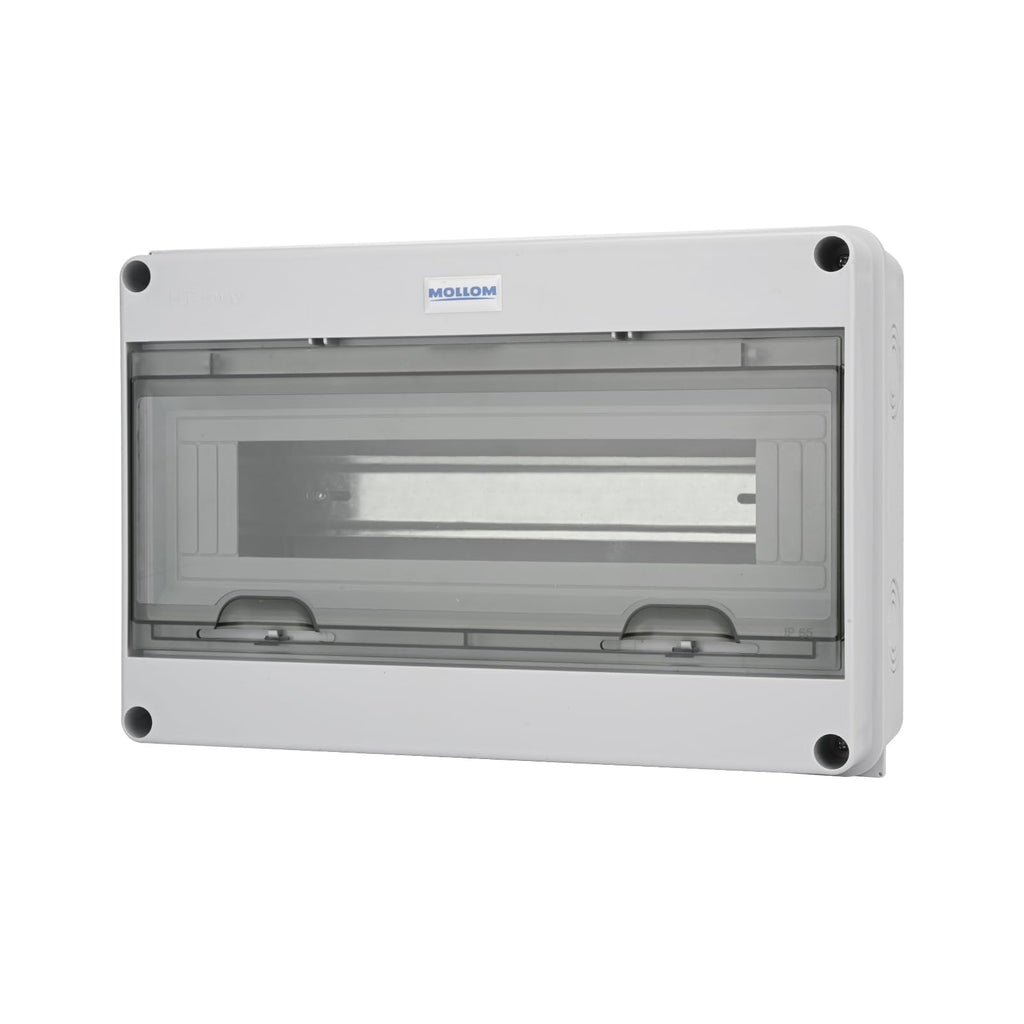 MOLLOM 15 Way Circuit Breaker MCB Distribution Protection Box with DIN Rail, IP65 Waterproof,for Indoor and Outdoor