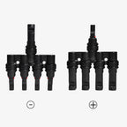 BAYM Solar Panel T Branch 4 to 1 4M/F + 4F/M Cable Connector Solar Wire Connector T-type T4 Coupler Combiner(1 Pair)