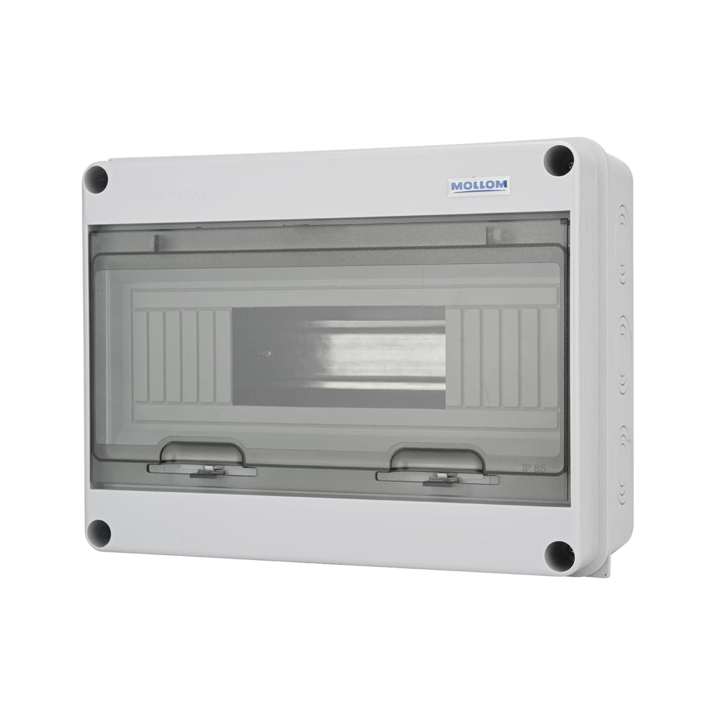 MOLLOM 12 Way Circuit Breaker MCB Distribution Protection Box with DIN Rail, IP65 Waterproof,for Indoor and Outdoor