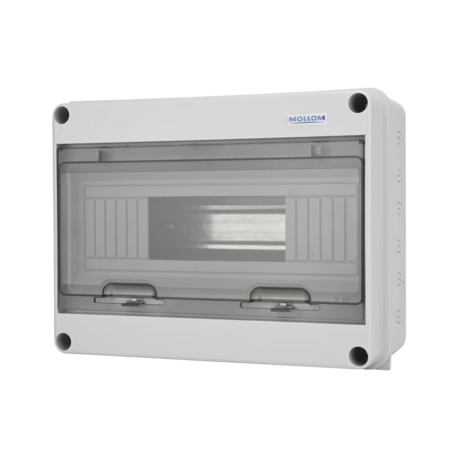 MOLLOM 12 Way Circuit Breaker MCB Distribution Protection Box with DIN Rail, IP65 Waterproof,for Indoor and Outdoor