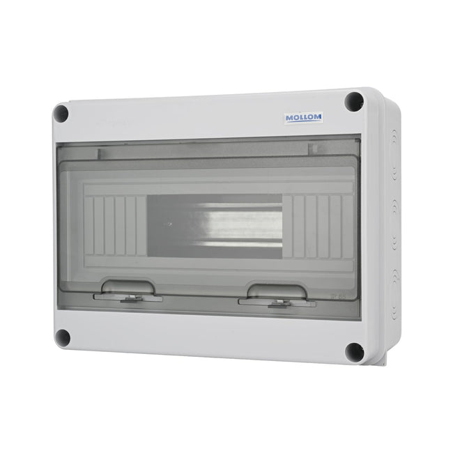 MOLLOM 12 Way Circuit Breaker MCB Distribution Protection Box with DIN Rail, IP65 Waterproof,for Indoor and Outdoor Hover Image