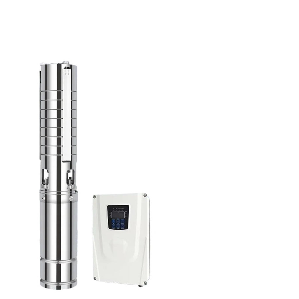 Solar Water Pump Max Head 100M Hybrid AC/DC Solar Deep Well Pump MPPT CONTROLLER 4" 2.5HP For Garden Agriculture Irrigation