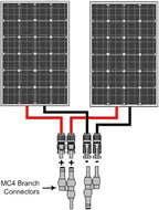 BAYM Solar Panel T Branch 4 to 1 4M/F + 4F/M Cable Connector Solar Wire Connector T-type T4 Coupler Combiner(1 Pair)