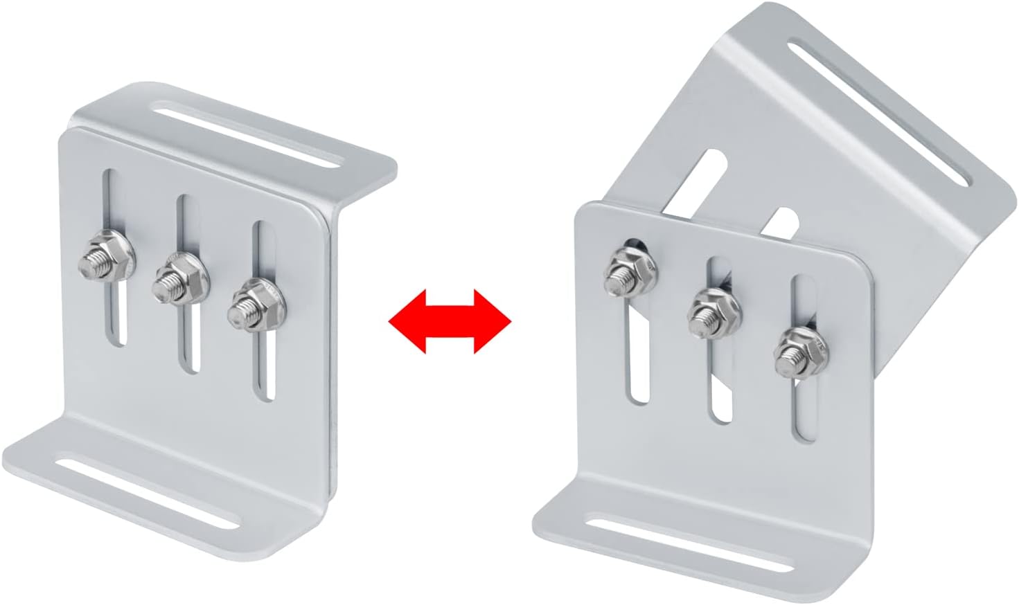 4 Sets Adjustable Solar Panel Tilt Mount Brackets, Solar Panel Mount for RV and Roof, Flexible Length: 4"-7", Aluminum Alloy 6063