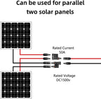Solar Branch Connector IP68, 1500V FMM+MFF, Y Branch Adapter for Parallel Connection Between Solar Panels, 1 Pairs (2 to 1)