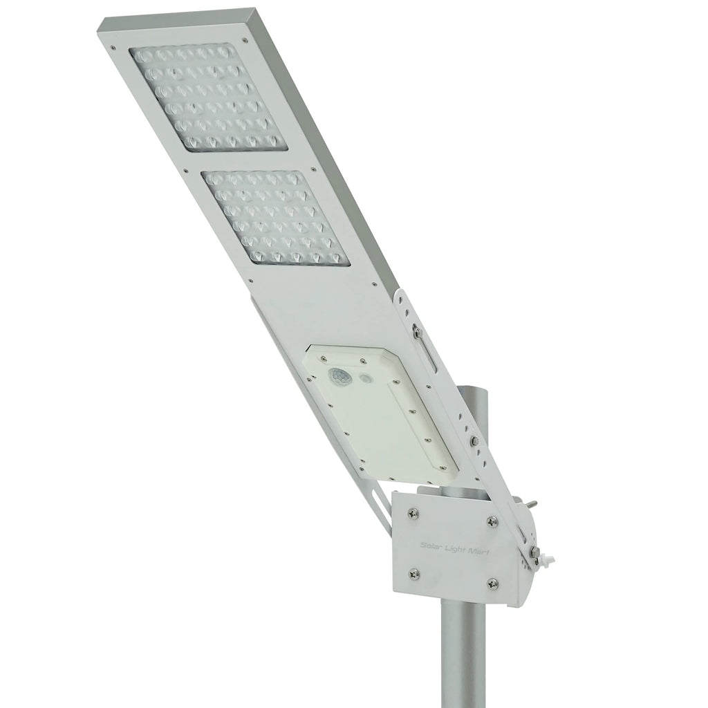 Alpha 1080X Solar Street Light Motion Sensor 3-Mode Street Lamp Dusk to Dawn Dimmable Waterproof Max Pole Diameter 3", Cool White LED