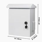 Yeaborn Outdoor Electrical Box 20'' x 16'' x 8'' One-Piece Ventilation Design Electrical Enclosure Box IP65 Waterproof Electrical Cabinet Street Light Box with Wall Hanging and Pole Mounting Parts