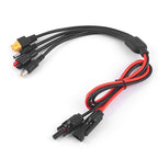 4 in 1 Solar Panel Extension Cable for 30A DC5521/7909/XT60 Connector 12AWG-16AWG IP68 PV Wire for Power Stations