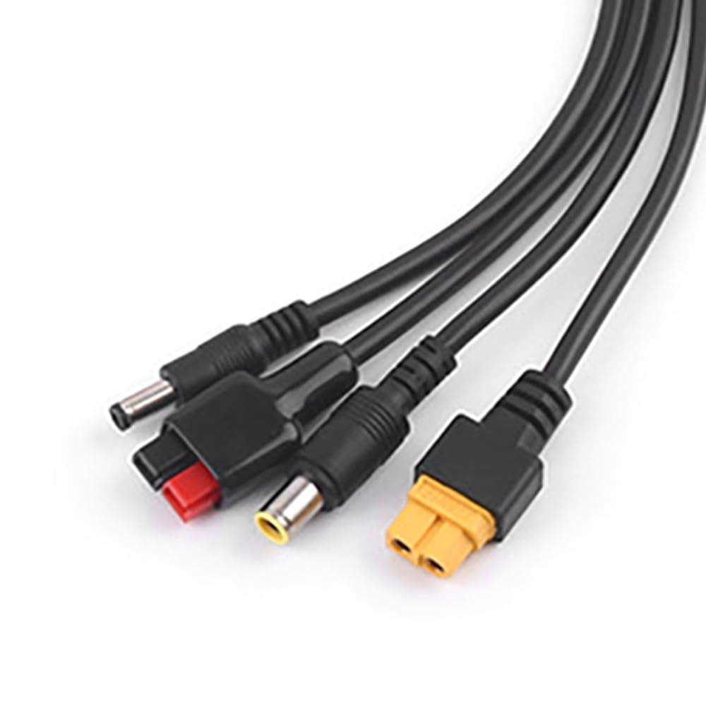 4 in 1 Solar Panel Extension Cable for 30A DC5521/7909/XT60 Connector 12AWG-16AWG IP68 PV Wire for Power Stations