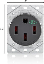 Leviton 50 Amp EV Charging Receptacle/Outlet, Heavy Duty, 1450R, Black