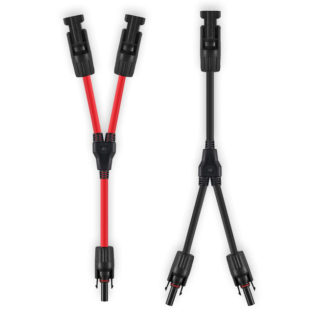 SOYAN Solar Connectors Y Branch Parallel Adapter 10AWG Cable for Solar Panel (Red & Black) Hover Image