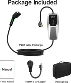Level 1 2 Electric Vehicle Charger 26ft EV Portable Charging Cable with NEMA 14-50/5-15 Plug 7.68Kw 32A Current Adjustable EV & Plug-in Hybrid Car Charger for SAE_J1772