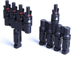 BAYM Solar Panel T Branch 4 to 1 4M/F + 4F/M Cable Connector Solar Wire Connector T-type T4 Coupler Combiner(1 Pair)