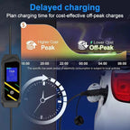 GB/T Portable EV Charger, NEMA 5-15 Plug, Adjustable 8-16A, 110V, LCD Display, 16.4ft Cable, Delayed Charging