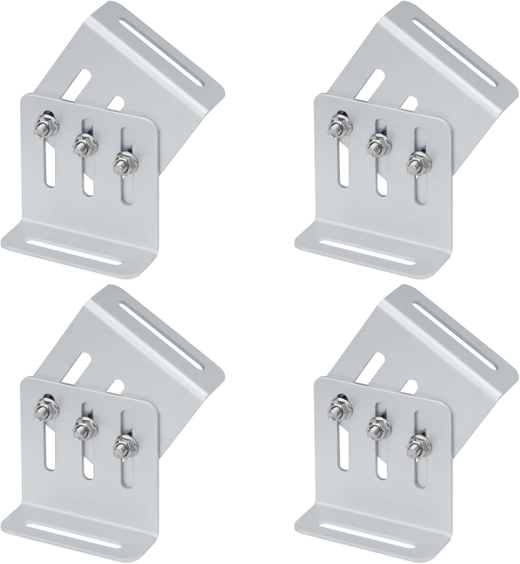4 Sets Adjustable Solar Panel Tilt Mount Brackets, Solar Panel Mount for RV and Roof, Flexible Length: 4"-7", Aluminum Alloy 6063