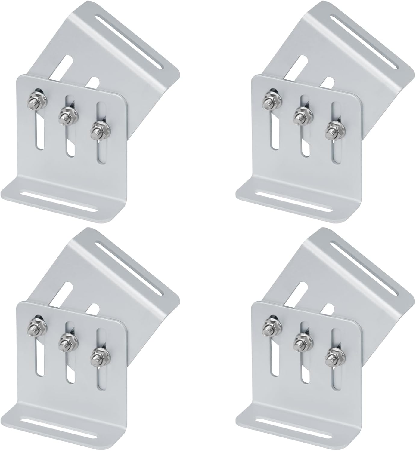 4 Sets Adjustable Solar Panel Tilt Mount Brackets, Solar Panel Mount for RV and Roof, Flexible Length: 4"-7", Aluminum Alloy 6063