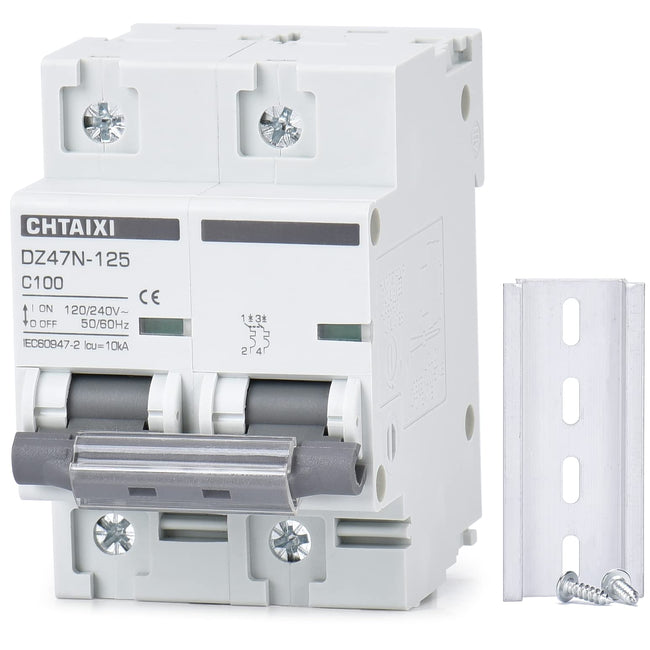 Chtaixi AC Miniature Circuit Breaker, 100 Amp 120V/240V 2 Pole Hover Image