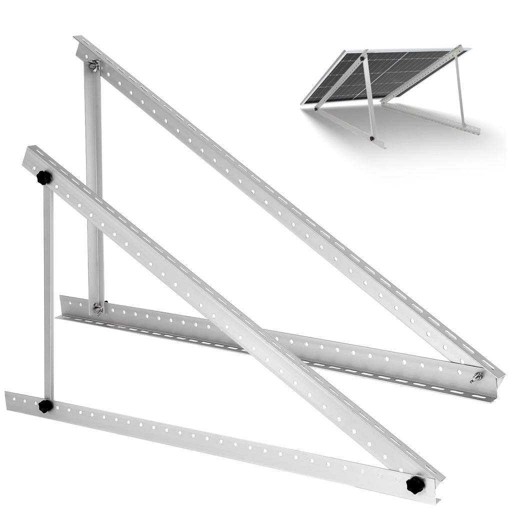 Solar Panel Mounting Brackets, 2 Sets Adjustable Solar Panel Tilt Mount Brackets, 14-27IN Adjust Solar Panel Rack, Support up to 100-450 Watt Mounting Bracket Set, Portable Stand for Roof RV Boat