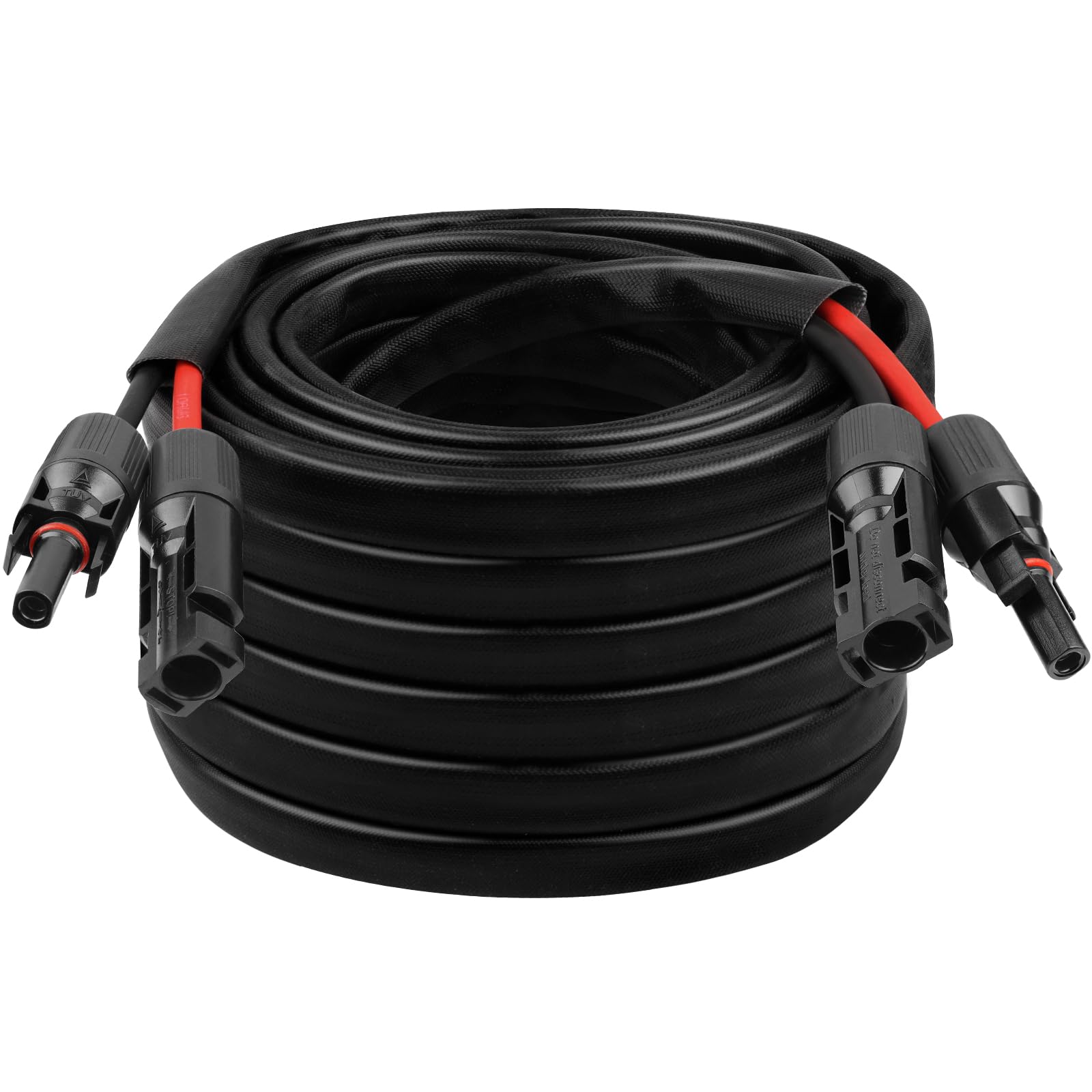 8AWG Solar Cable - 15FT Solar Panel Extension Cord 8 Gauge PV Wire with Flame Retardant Protective Sleeving Female & Male Waterproof Connector for RV, Photovoltaic Systems, Solar Panels (15 Feet)