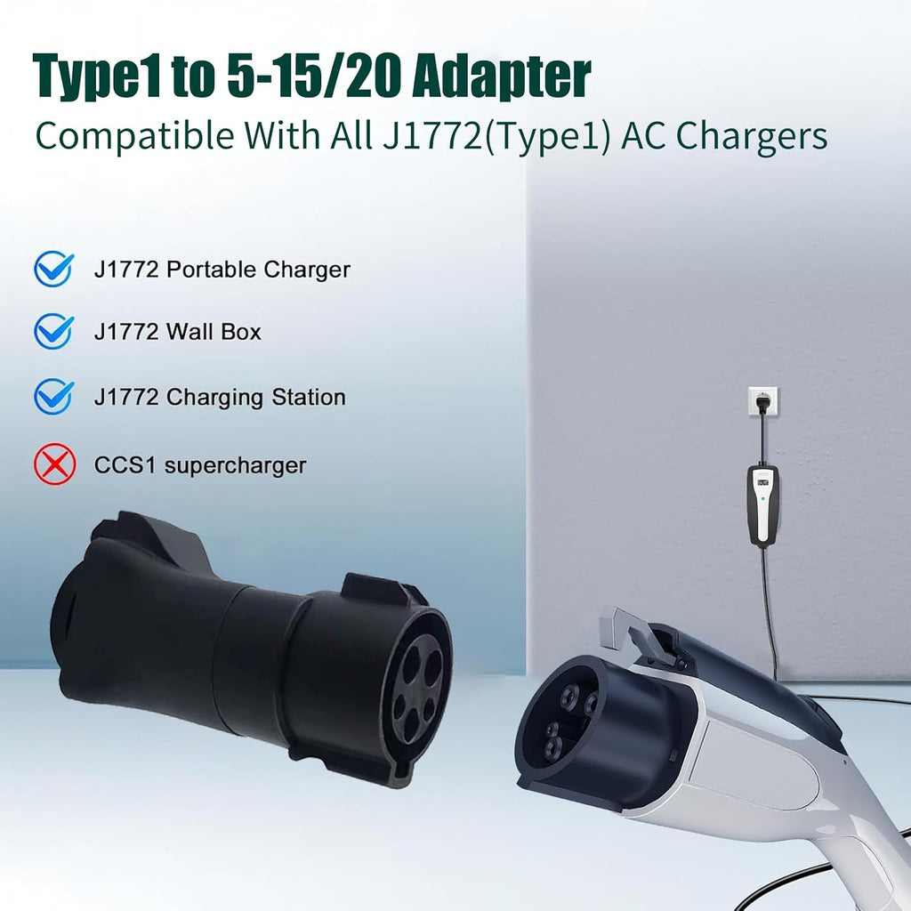 J1772 to Nema 5-20, EV Station Charging Adapter, EV Adapter Plug, J1772 to NEMA 5-20 Plug for Many Devices that Can Accept 100~240V