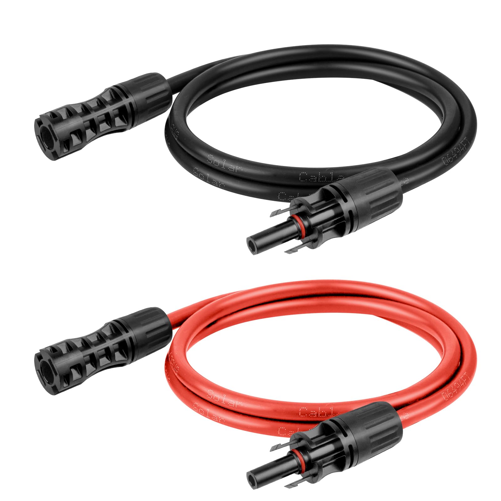 8 AWG Solar Extension Cable 50FT Black + 50FT Red, 8 Gauge Solar Panel Wire Male to Female Tinned Copper Wire for Solar Panel, Automotive, RV, Boat, Outdoors