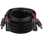 8AWG Solar Cable - 15FT Solar Panel Extension Cord 8 Gauge PV Wire with Flame Retardant Protective Sleeving Female & Male Waterproof Connector for RV, Photovoltaic Systems, Solar Panels (15 Feet)