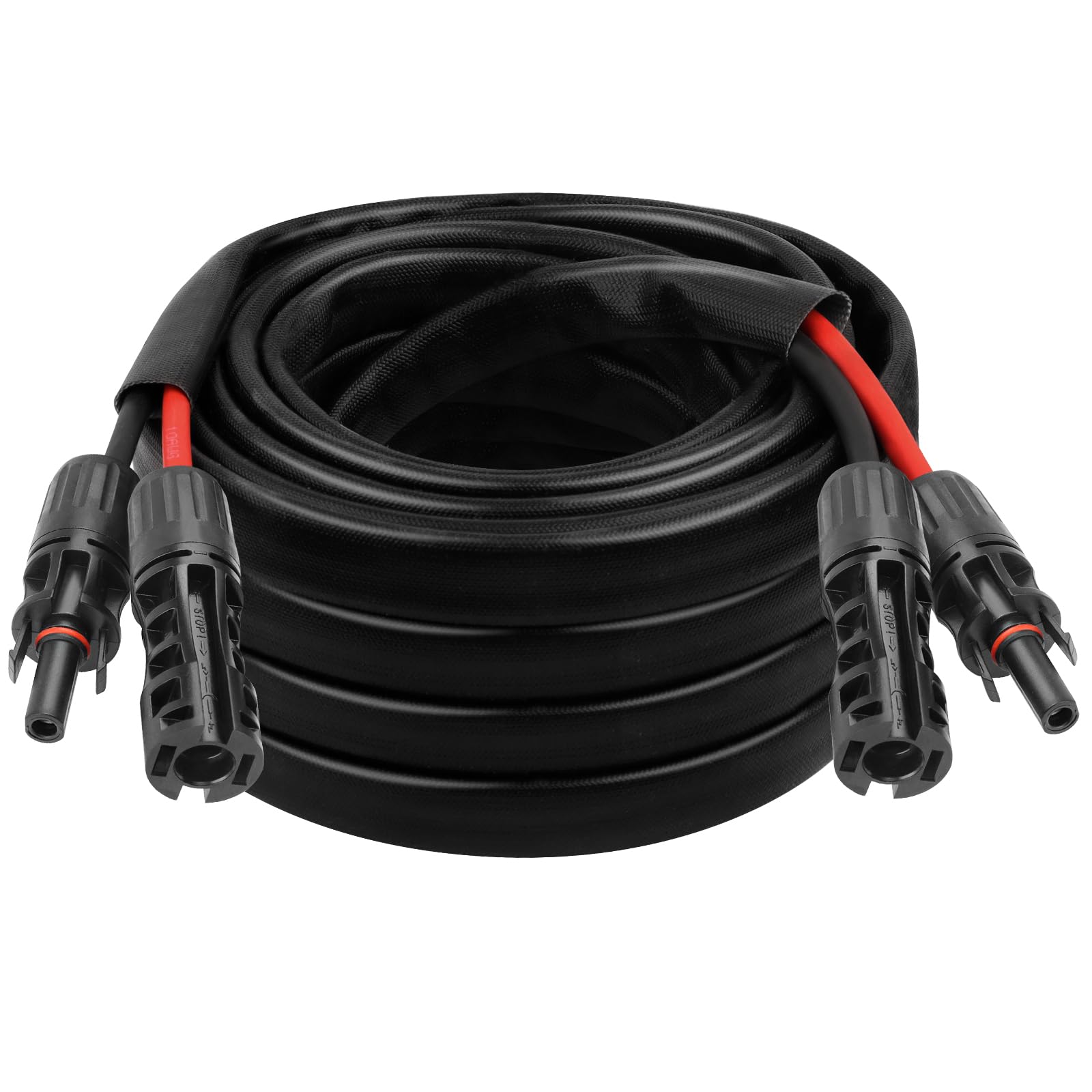 8AWG Solar Cable - 15FT Solar Panel Extension Cord 8 Gauge PV Wire with Flame Retardant Protective Sleeving Female & Male Waterproof Connector for RV, Photovoltaic Systems, Solar Panels (15 Feet)