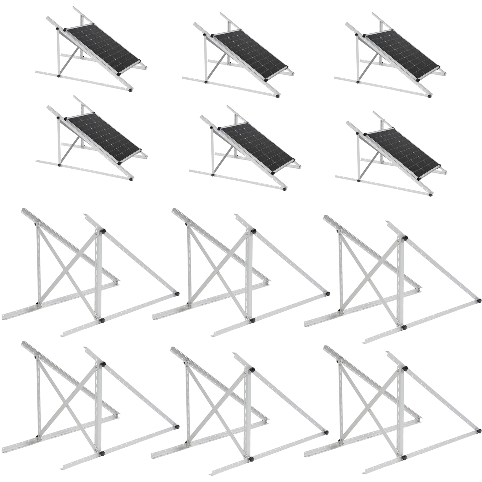45" Solar Panel Mount Brackets Adjustable Solar Panel Tilt Mount Brackets for 100-400 Watts Solar Panel 2400Pa Windproof for Roof, RV, Ground, Boat and Off-Grid (Brackets)