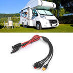 4 in 1 Solar Panel Extension Cable for 30A DC5521/7909/XT60 Connector 12AWG-16AWG IP68 PV Wire for Power Stations
