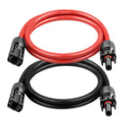 10AWG Solar Extension Cable 5FT – 2 Pack Red & Black PV Wire with Solar Connectors, 84-Strand Tinned Copper, Dual XLPE Insulated, Outdoor UV-Resistant Cable for RV, Inverter, Battery