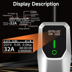 Level 1 2 Electric Vehicle Charger 26ft EV Portable Charging Cable with NEMA 14-50/5-15 Plug 7.68Kw 32A Current Adjustable EV & Plug-in Hybrid Car Charger for SAE_J1772