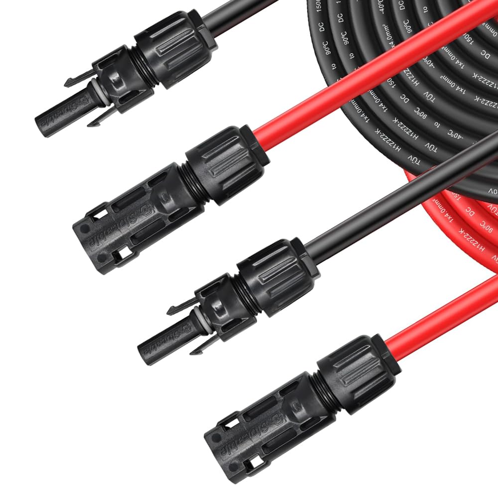 8AWG Solar Panel Extension Cable,1500V IP68 Solar Wire with PV Female and Male Connector, Great for RV, Home, Boat & Solar Panel Systems(20Ft)