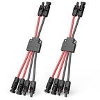 Bateria Power Solar Connectors for 2 Solar Panels, IP68 Waterproof Solar Panel Connectors Splitter, 4 to 2 Y Branch Parallel Adapter for Solar Cable Extension