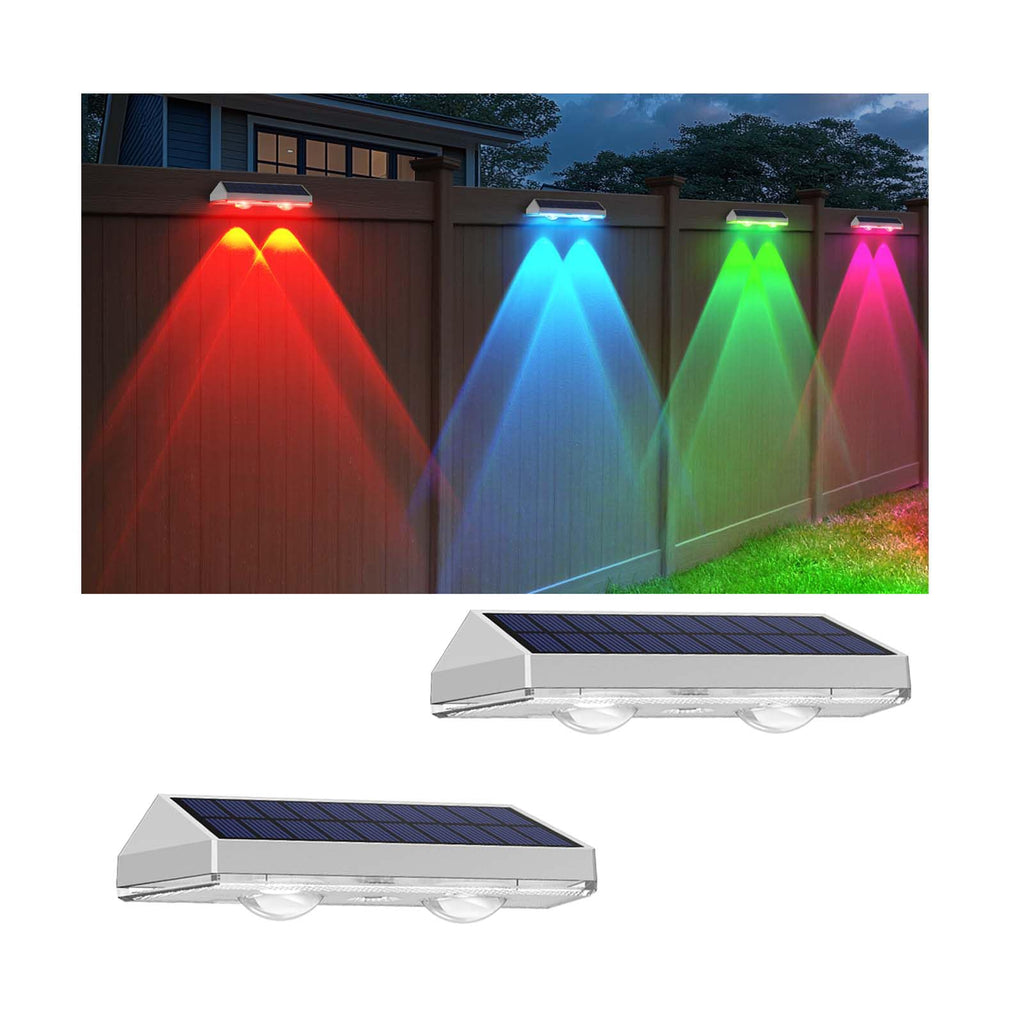 Solar Fence Lights Outdoor - 2700/4000/6000K 3 Mode, 8 Pack Solar Fence Lights Outdoor Waterproof LED, Fence Light Solar Powered for Outside, Backyard, Railing, Step, Patio,Wall and Home Improvement