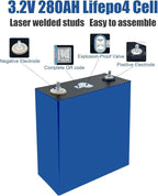 3.2v 280AH LiFePO4 Deep Cycle Grade A Battery Cells
