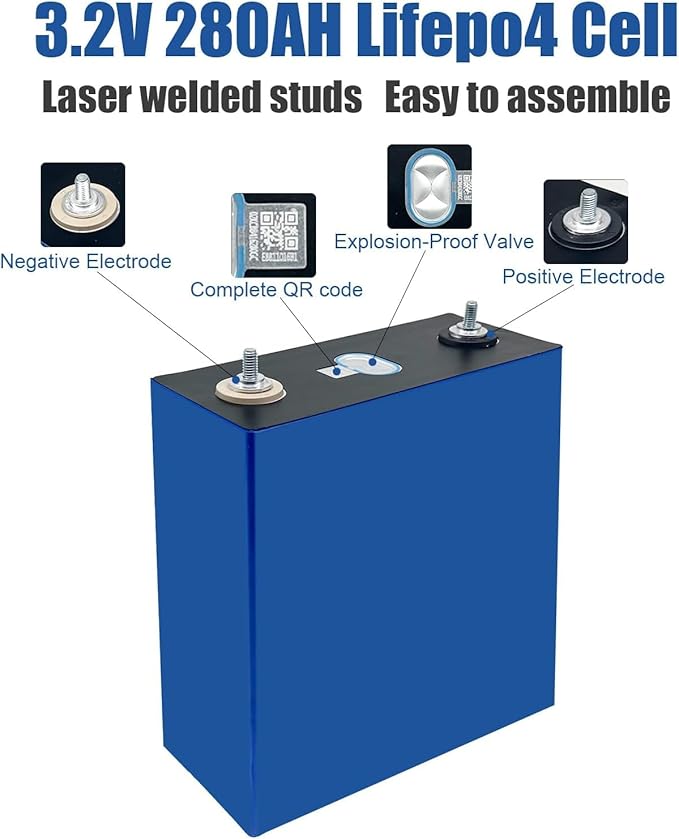 3.2v 280AH LiFePO4 Deep Cycle Grade A Battery Cells