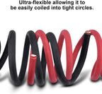 iGreely 4 AWG Gauge Wire Pure Copper Welding Battery Cable for Vehicle Solar,10Ft Black+10Ft Red Flexible OFC Cables with 5pcs of 5/16" & 5pcs 3/8" Copper Lug Terminal Connector Heat Shrink Tubing